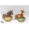 Image 1 : LOT OF 2 WILDLIFE ASHTRAY ORNAMENTS; DEER &