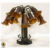 VINTAGE 15 LIGHT TULIP TABLE LAMP H-21"