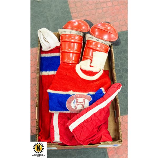 OLD SCHOOL VINTAGE JUNIOR HABS HOCKEY GEAR - OLD