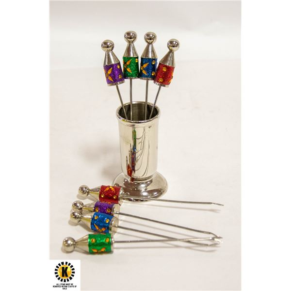 PIER 1 STAINLESS STEEL SET OF 8 HOLIDAY