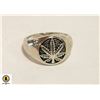 Image 1 : NEW CANNABIS LEAF RING SIZE 10.5 .925 IN