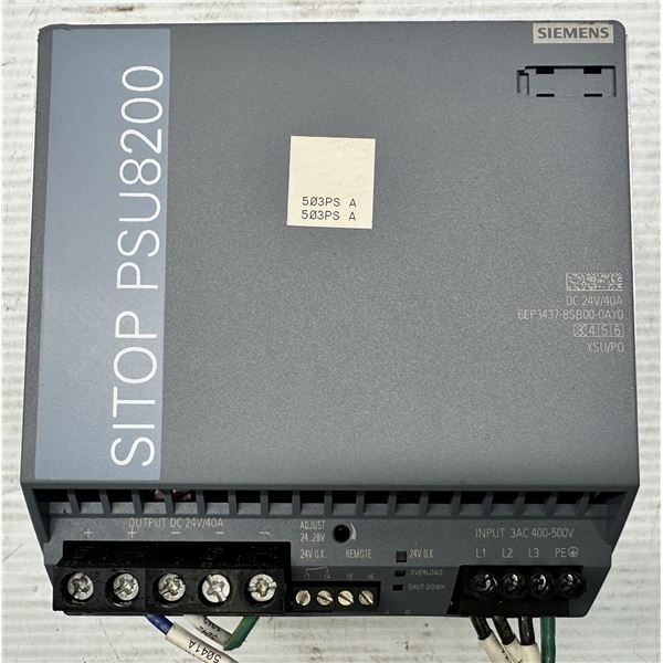 Siemens #6EP3437-8SB00-0AY0 SITOP PSU8200 Power Supply