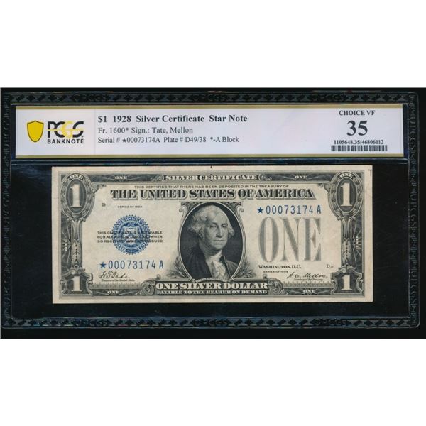 1928 $1 STAR Silver Certificate PCGS 35
