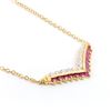 Image 2 : Plated 18KT Yellow Gold 0.61ctw Ruby and Diamond Pendant with Chain