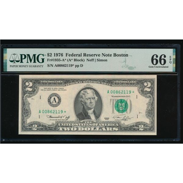 1976 $2 STAR Boston FRN PMG 66EPQ