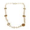 Image 1 : Chanel Vintage Medal C Necklace Gold and Fake Pearl n/a