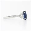 Image 6 : Platinum 3.46 ctw GIA Oval Brilliant Ceylon Blue Sapphire Diamond Engagement Rin