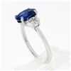 Image 9 : Platinum 3.46 ctw GIA Oval Brilliant Ceylon Blue Sapphire Diamond Engagement Rin