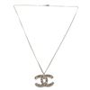 Image 1 : Chanel CC Bijoux Necklace Silver Metal Rhinestones