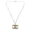 Image 2 : Chanel CC Bijoux Necklace Silver Metal Rhinestones