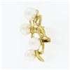 Image 6 : Vintage 14k Yellow Gold Alternating Infinity White Pearl Open Wreath Pin Brooch