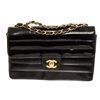 Image 1 : Chanel Horizontal Quilt Jumbo Single Flap Shoulder BAg Black Lambskin