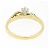 Image 6 : Petite 14K TT Gold Round Brilliant Diamond Solitaire w/ Accents Engagement Ring