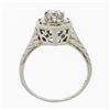 Image 7 : Antique Art Deco 18k White Gold 0.36 ctw Round Diamond Solitaire Open Hexagon Ri