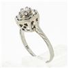 Image 8 : Antique Art Deco 18k White Gold 0.36 ctw Round Diamond Solitaire Open Hexagon Ri