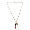 Image 1 : Chanel CC Lipstick Pendant Necklace Gold Black Red Metal, Enamel