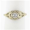 Image 1 : Antique Art Deco 18k Gold 0.26 ctw European Diamond Lambert Bros Filigree Ring