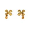 Image 2 : Chanel Camelia and Rhinestone Earrings Earrings Gold Plated Metal, rhinestones N