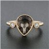 Image 2 : 18K Rose Gold 3.36 ctw Pear Smoky Topaz Solitaire Diamond Accents Open Work Ring