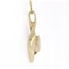 Image 3 : Estate 14k Gold Oval Cabochon Bezel Australian Opal Solitaire Pendant Necklace