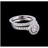 Image 1 : 1.23 ctw Diamond Wedding Ring Set - 14KT White Gold