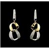 Image 1 : 0.57 ctw Diamond Earrings - 14KT White and Yellow