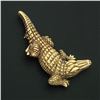 Image 2 : Vintage Solid 18k Green Gold 1988 Kieselstein Cord Detailed Alligator Brooch Pin