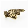 Image 6 : Vintage Solid 18k Green Gold 1988 Kieselstein Cord Detailed Alligator Brooch Pin
