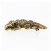 Image 8 : Vintage Solid 18k Green Gold 1988 Kieselstein Cord Detailed Alligator Brooch Pin