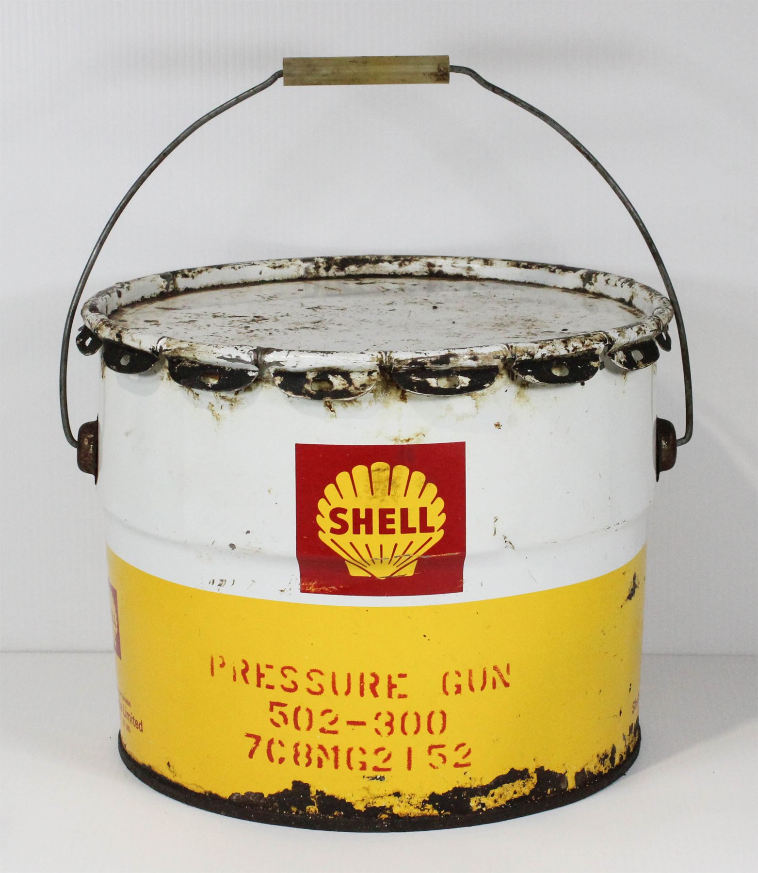 VINTAGE SHELL OIL GREASE PAIL