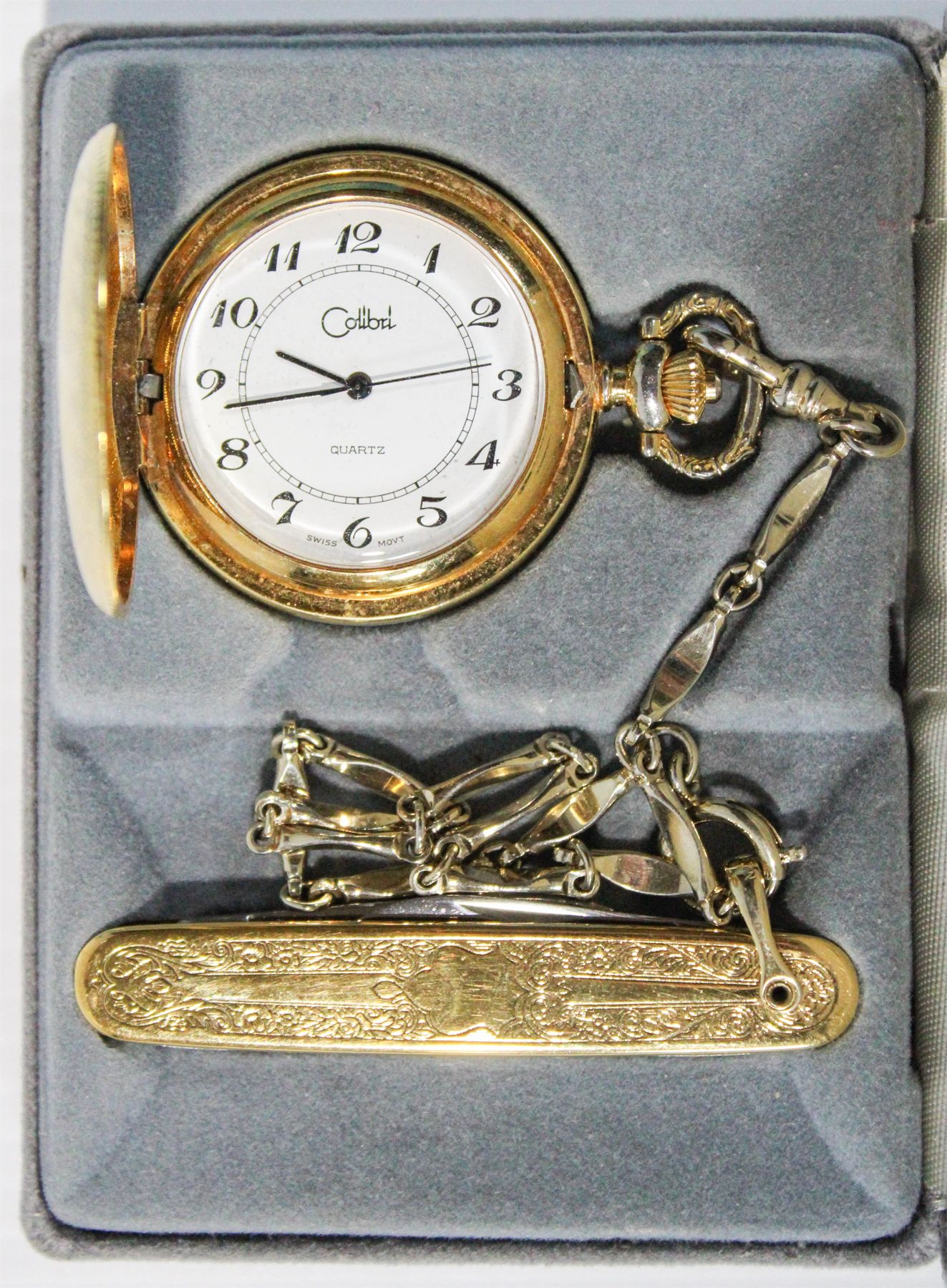 COLIBRI QUARTZ POCKET WATCH & KNIFE SET