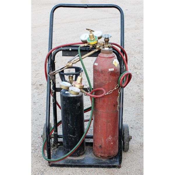 ACETYLENE CUTTING TORCH TANKS CART ETC.