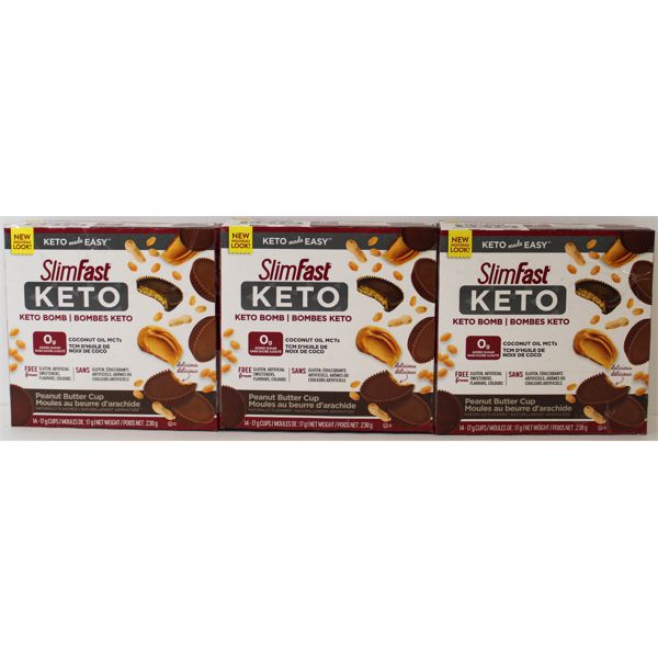 3 PKS SLIMFAST KETO KETO BOMB PEANUT BUTTER CUPS