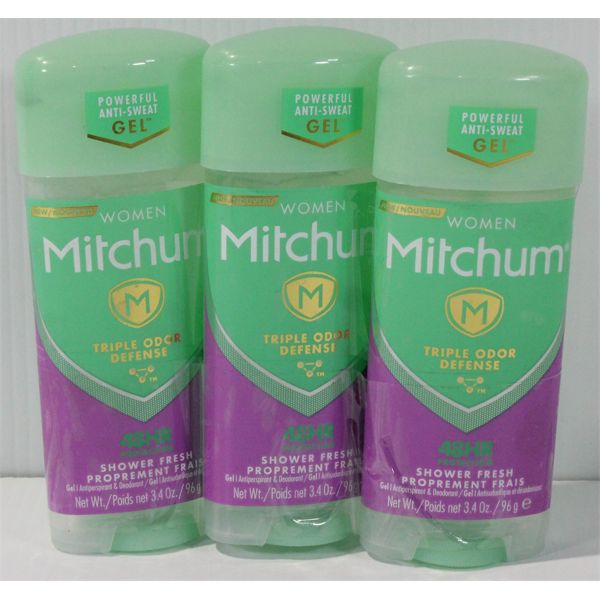 3 MITCHUM WOMEN SHOWER FRESH ANTIPERSPIRANT GEL