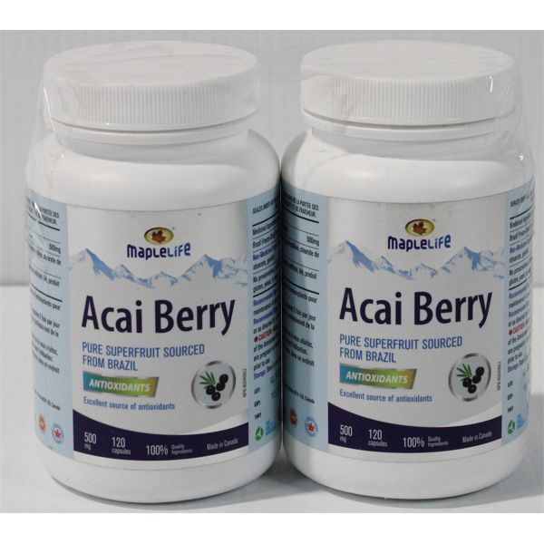 2 PK ACAI BERRY ANTIOXIDANTS 120 CAPS PER BOTTLE