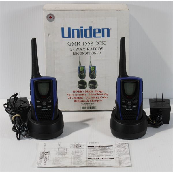 UNIDEN GMR 2 WAY RADIOS 1558-2 