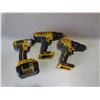 Image 2 : Qty 3 DeWalt Tools: DC827 Impact Driver, DCD771 & DCD777 Drill Drivers