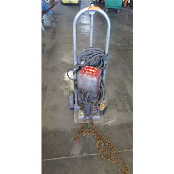 Milwaukee Electric Tool Corp. 1-Ton Chain Hoist on Dolly