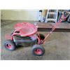 Image 1 : Rolling Garden Cart w/ Seat & Metal Basket