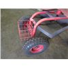 Image 2 : Rolling Garden Cart w/ Seat & Metal Basket