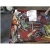 Image 2 : Rolling Cart & Contents: Rope, Ratchet Straps w/ Hooks, Tools, Lock, etc