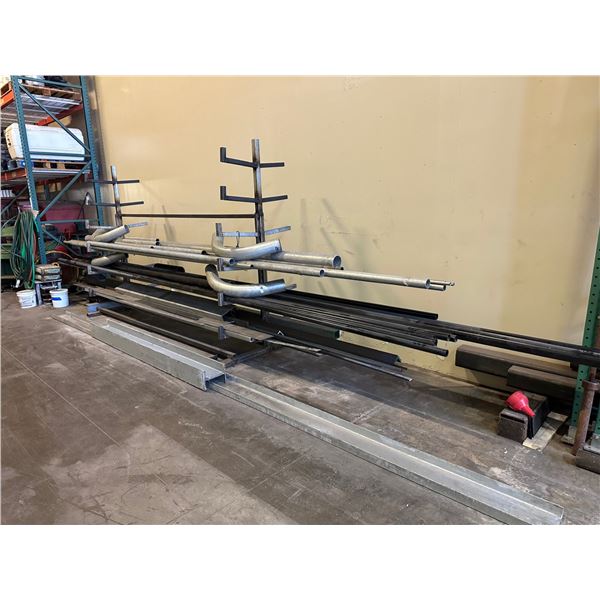 Metal Pipes , I Beams, Tubing Etc w/ Rack