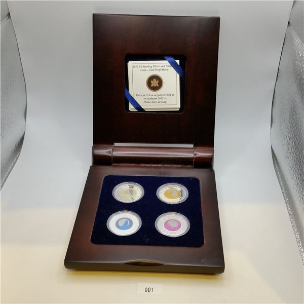 RCM 2011 & 2012 Calendar in the Sky Series Set of 4 $5 Sterling Silver and Niobium Coins