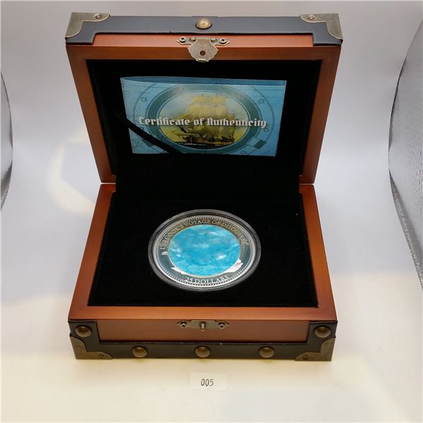 2018 Solomon Islands $25 1798 Cook's Voyage of Discovery Fine Silver Coin