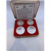 Image 1 : 1976 Montreal Olympic Proof Coin Set 4 Coins .925 Silver 4.32 Troy Ounces
