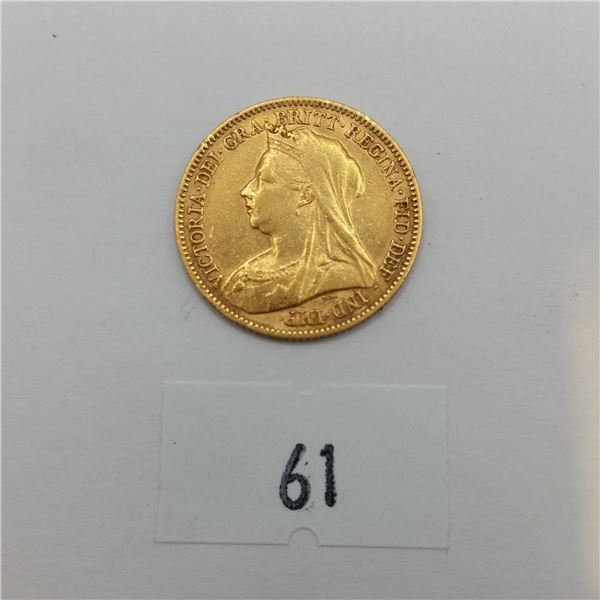1900 Gold Half Sovereign Queen Victoria