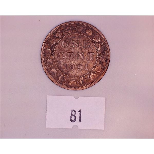 1891 Victoria Large Cent