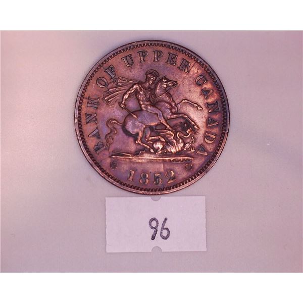 1852 Colonial Bank of Upper Canada Penny