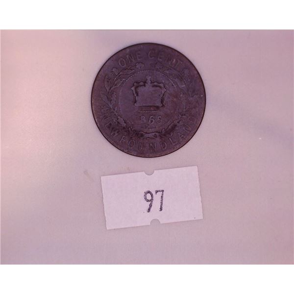 1865 Newfoundland One Cent