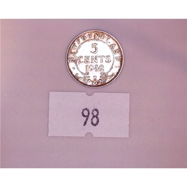 1942 Newfoundland 5 Cents